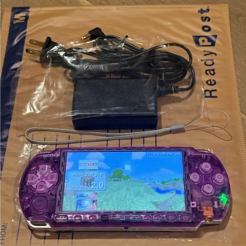 Sony Handheld Console in Transparent Purple